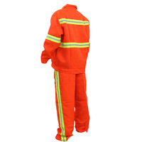 Combinaisons d'assainissement routier de style pompier pour hommes réfléchissantes orange Combinaison de nettoyage d'administration personnalisée pour le travail