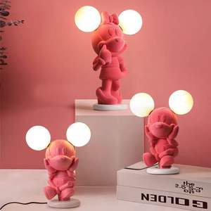 Nuevos fabricantes de iluminación LIGHTOPS Nueva lámpara de <span class=keywords><strong>mesa</strong></span> de Mickey Mouse rosa de dibujos animados creativos para la habitación de los niños - Product Image 5