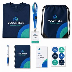 Kit d'inscription personnalisé pour bénévoles OEM ODM – Pack événementiel avec T-shirt, badge et sac - Product Image 2