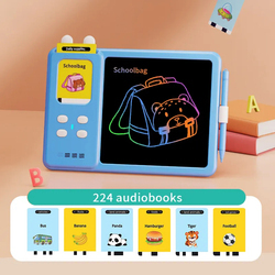 แท็บเล็ต LCD 2-in-1 + แฟลชการ์ดพูดได้ - สีฟ้า