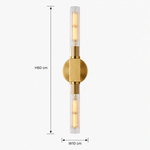 Applique murale cylindrique en laiton et verre transparent, éclairage d'intérieur de luxe pour chambre, salle de bain, couloir, hôtel, villa - Product Image 4
