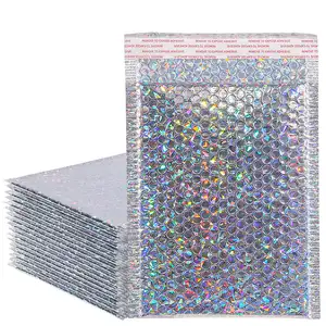 Cx Custom Logo Glossy Glitter Enveloppen Mailing Regenboog Metallic Aluminiumfolie Kleding Verzending Tassen Holografische Poly Mailers