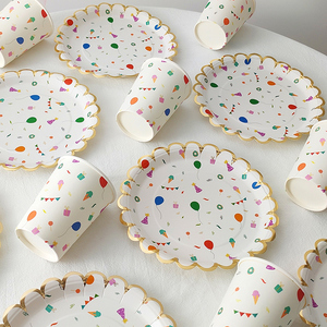 Juego de Platos Desechables para Cena de Boda, Mini Plato de Papel Blanco con Forma de Globo, Platos para Fiestas de Cumpleaños - Product Image 3