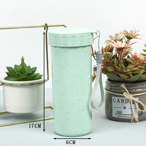 Vaso portátil biodegradable para exteriores con logo personalizado, de pared simple, libre de BPA, apto para alimentos, hecho de paja de trigo, ecológico. - Product Image 4