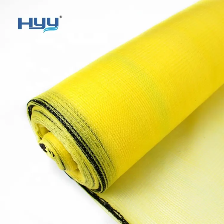 Yellow safety net scaffold protection net 100% HDPE debris netting with reinforced eyelets