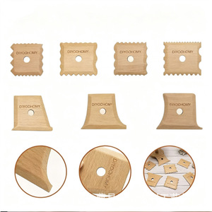 DIYOOHOMY Ensemble de grattoirs en bois de hêtre pour poterie, 7 pièces, outils de sculpture de l'argile, fournitures artisanales faites à la main - Product Image 1