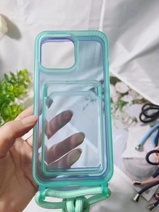 Thẻ TPU dây buộc trong suốt dây đeo màu chủ rõ ràng chống sốc Crossbody Túi khe cắm mới dây bảo vệ PC trường hợp điện thoại di động - Product Image 6