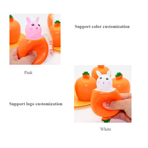 Sıcak satış Internet ünlü komik havuç tavşan fincan sıkmak oyuncak çocuklar ve yetişkinler için stres giderici - Product Image 4