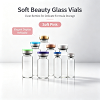 Sérum hydratant éclaircissant premium à l'acide hyaluronique en flacon en verre pour solutions d'emballage d'ampoules de soin de la peau pour les marques cosmétiques