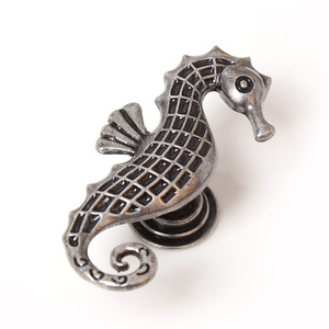 Nuevos herrajes para muebles de aleación de Zinc, gabinete decorativo, tirador de caballito de mar, puerta de cajón de plata dorada antigua, pomo de manija de caballito de mar - Product Image 6