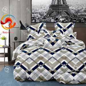 Bán Buôn Hình Học Thiết Kế Bộ Đồ Giường Set 100Polyester In Tấm Ga Giường & Gối Nhà Máy Trực Tiếp Sợi Nhỏ Duvet Cover Set - Product Image 4