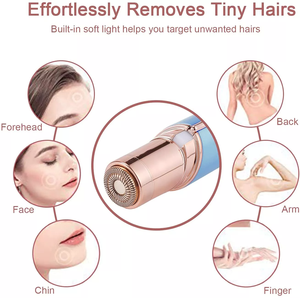 USB carga belleza multifuncional indoloro eléctrico 2-en-1 removedor de pelo portátil impermeable IPX4 Mini lápiz de cejas - Product Image 3