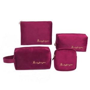 Wholesale Private Label Travel Casual Velvet Flannel Material Make up <b>Bag</b> Packable Cosmetic <b>Bag</b> for Women Organizer - Product Image 5