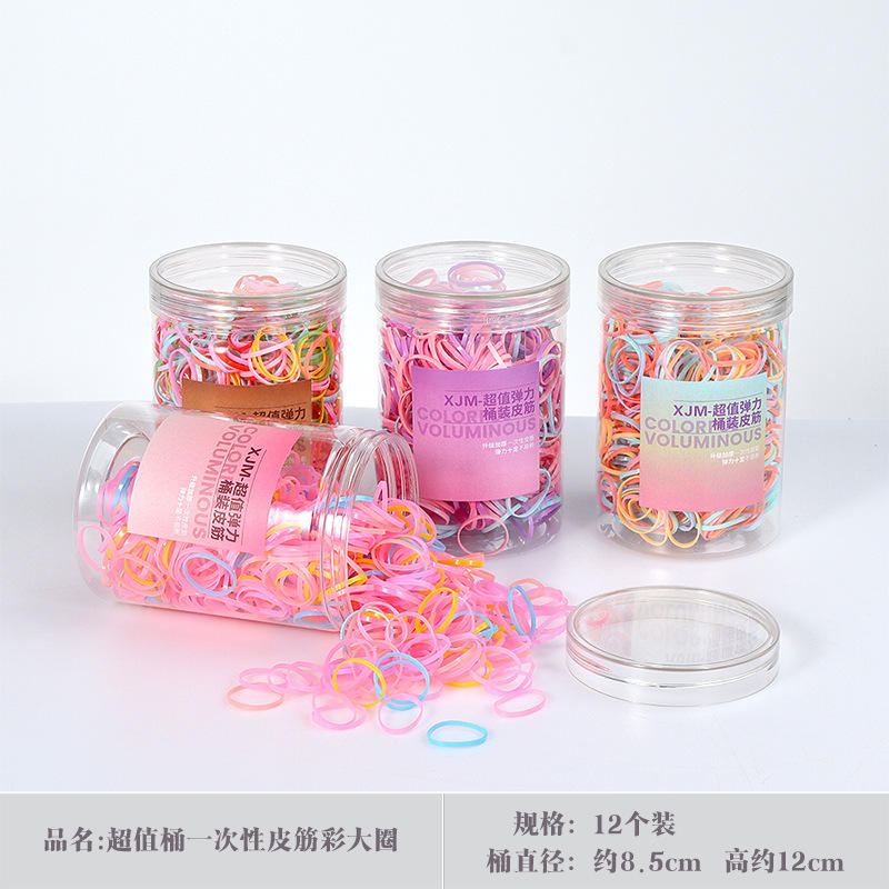 5 Super Value Buckets of Colorful Disposable Rubber Bands Large Circle