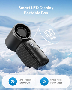พัดลมมือถือขนาดเล็กแบบพกพา แบตเตอรี่ 3000mAh ชาร์จผ่าน USB ความเร็วสูง สำหรับใช้งานกลางแจ้งและในบ้าน - Product Image 2
