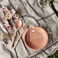 Plateau jetable moderne en bois de hêtre de Little Cloud / Mini planche à découper en bois massif pour sushi / Assiette en bois à motif végétal pour fête