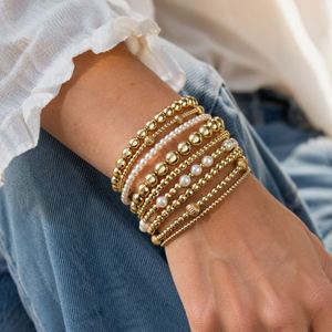 Custom Wholesale Vintage <b>Bracelet</b> 18K Gold Plated Stainless Steel Jewelry <b>Beads</b> <b>Bracelet</b> Women Gift Jewelry - Product Image 1