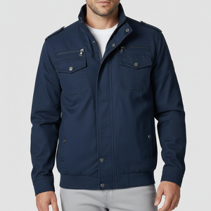 Chaqueta de Lona, Chaqueta de Motociclista, Chaqueta de Lona de Algodón a la Moda para Hombre - Product Image 1