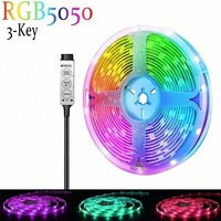 Bande Lumineuse LED Intelligente en Rouleau de 1m, 5m, 10m, 20m, 5050 Flexible RGB Colorée, avec Télécommande sans Fil 24 Touches