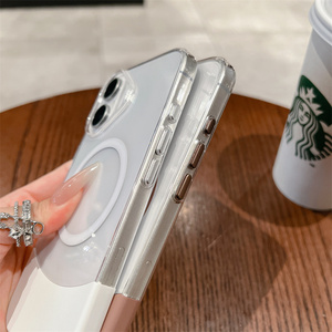 Siêu mỏng rõ ràng có thể tháo rời nối từ cứng PC Cover quay lại trường hợp điện thoại 2 trong 1 cho Iphone 15 16 Pro Max nửa trường hợp - Product Image 4