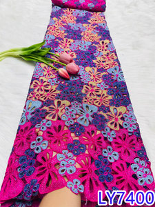 Novo Design de Tecido de Renda Colorida Nigeriana NI.<span class=keywords><strong>AI</strong></span> para Vestidos Femininos, Material de Poliéster de Alta Qualidade - Product Image 4