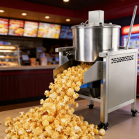 Machine à Popcorn au Gaz Commerciale 12 Oz avec Chariot pour Popcorn Caramel, Idéale pour la Restauration Ambulante et les Événements