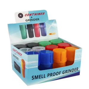 Logo personnalisé 3 couches 50mm broyeur d'herbes en plastique rond manuel accessoire de fumer coloré en gros pour le tabac broyage boîte d'emballage - Product Image 1