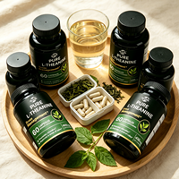 Capsules de L-Théanine Pure Végétalienne 200mg 400mg 60, Complément Herbal Naturel, Aide à Soulager le Stress, Vente en Gros OEM Usine Marque Privée