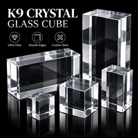 Blocs de cristal K9 poli de qualité supérieure HBL, plusieurs tailles, cubes transparents pour gravure laser 3D