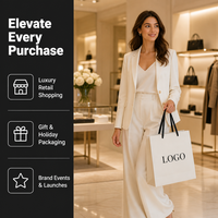 Sac fourre-tout de luxe pour magasin de vêtements, sac cadeau personnalisé pour cosmétiques, sac de shopping biodégradable en carton pour hommes et femmes avec poignée en ruban