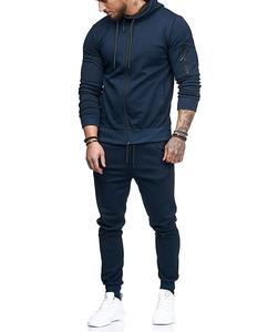 Wholesale OEM <strong>Custom</strong> Design Men Fall Winter Sports Tracksuit Training Gym Jogging Plain Two Piece <strong>Suits</strong> - Product Image 4