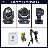 MOWL 2 unidades 19x15W DMX 19*15 RGBW 4 en 1 Luz de Enfoque con Zoom y Efecto Wash LED de Cabeza Móvil con Flight Case