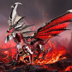 <span class=keywords><strong>Piececool</strong></span> le DRAGON NOIR Puzzle <span class=keywords><strong>3D</strong></span> en métal Kit de modèle en métal DIY Jouet éducatif Thème fantastique Puzzle en bois Cadeau de Noël - Product Image 3