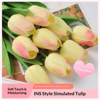 Bunga Tulip Buatan Tangan, Bunga Palsu untuk Pernikahan, Buket Palsu, Perlengkapan Foto, Dekorasi Rumah & Ruang Tamu, Bunga PU Buatan, Grosir