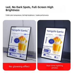 Boîte lumineuse publicitaire LED rectangulaire ultra-fine en aluminium, <span class=keywords><strong>menu</strong></span> alimentaire, bande LED personnalisée, <span class=keywords><strong>menu</strong></span> lumineux mural, enseigne lumineuse pour restauration rapide - Product Image 4