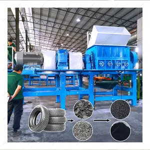 High Efficiency Double shaft tire shredder machine Waste Car Tire Recycling Machine To Make Rubber Powder Price