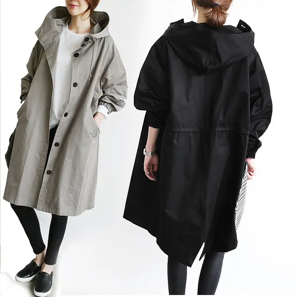 Alephan New Arrive Muliti-Color Windbreaker Long Jacket Long Coat Women Jackets Hooded Coat Trench Coat