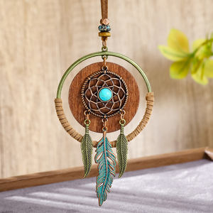 Boho Lange Kettingen Voor Vrouwen Vintage Legering Houten Kettingen Handgemaakte Dromenvanger Blad Hanger Ketting Trui Sieraden - Product Image 4