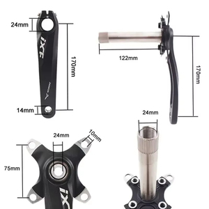 Ensemble de manivelle de <span class=keywords><strong>vélo</strong></span> de montagne BUCKLOS170MM 104BCD, plateau simple/double/triple, avec <span class=keywords><strong>pédalier</strong></span> en alliage d'aluminium - Product Image 2