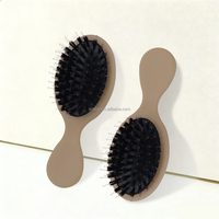 Brosse à extensions capillaires mini ARLANY avec logo personnalisé, finition mate, poils de nylon et de sanglier pour l'entretien quotidien et les extensions capillaires en salon
