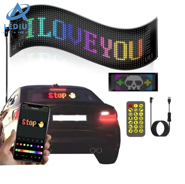 LEDIUP 20*64 Dots Dynamic Led USB Display Car Sign Sticker App Control Text Smart Display Bluetooth Flexible LED Screen