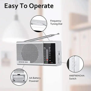 Factory OEM Silver Mini AM FM 2 Band Portable Radio <b>Pocket</b> Size Analog Tuning Built in Speaker USB Rechargeable Handheld Radio - Product Image 6