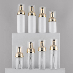 Botellas de PETG con Acabado Esmerilado y Bomba de Espuma, de 30ml a 250ml, Dispensador de Cosméticos Blanco y Transparente con Tapa Dorada - Product Image 2