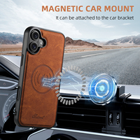 Coque de téléphone SUTENI pour iPhone 18 ProMax avec chargement sans fil, support magnétique pour cartes, texture litchi, simili cuir, compatible 17 16Plus 15 14 13