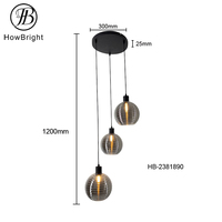 Lampada a Sospensione LED in Vetro Ondulato Fumé e Ambrato, Design Cubo con Effetto Acqua, per Scale, Sala da Pranzo, Villa