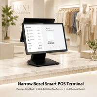 Бизнес-система POS с двумя экранами, Wi-Fi 6, 15,6 дюйма, Windows 11, NFC, для ресторанов