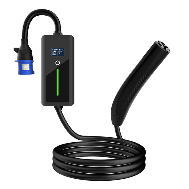 7Kw Portable Ev Charger for Electric Vehicle Home Charging With NACS Connector and 3-Pin Eu Plug Single Phase 32A  for tesla