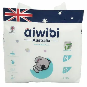 AIWIBI brand free sample customizable bales eco wow softcare import medium size baby fine diapers bulk purchase AWB13