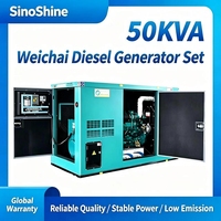 Nouveaux générateurs diesel électriques super silencieux de 50 Kva fabriqués aux États-Unis, prix avec système de refroidissement par eau, fabricant de haute qualité