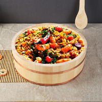 WanuoCraft Bac à mélanger pour riz en bois de qualité supérieure Bol à riz pour sushi en pin personnalisé pour les amateurs de sushi